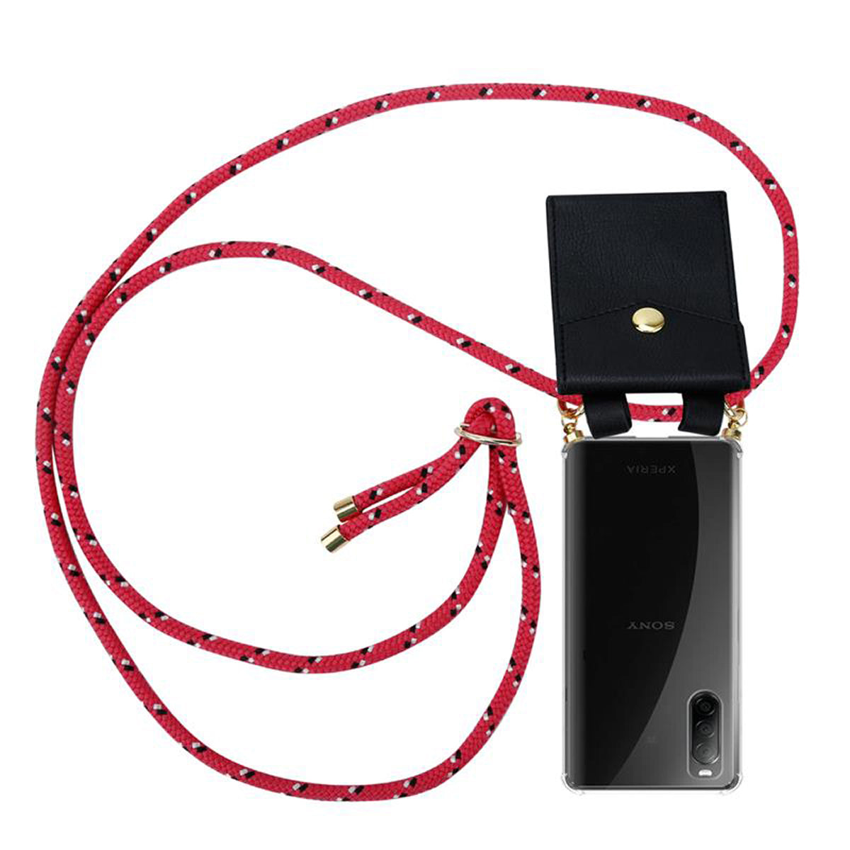 Pink schwarz weiß gepunktet / Xperia 10 II